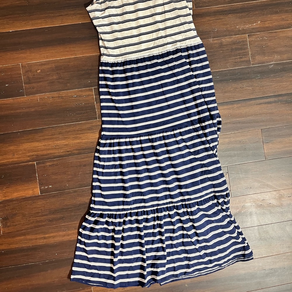 Blue and white striped dress from Land’s End, size medium, new with tags